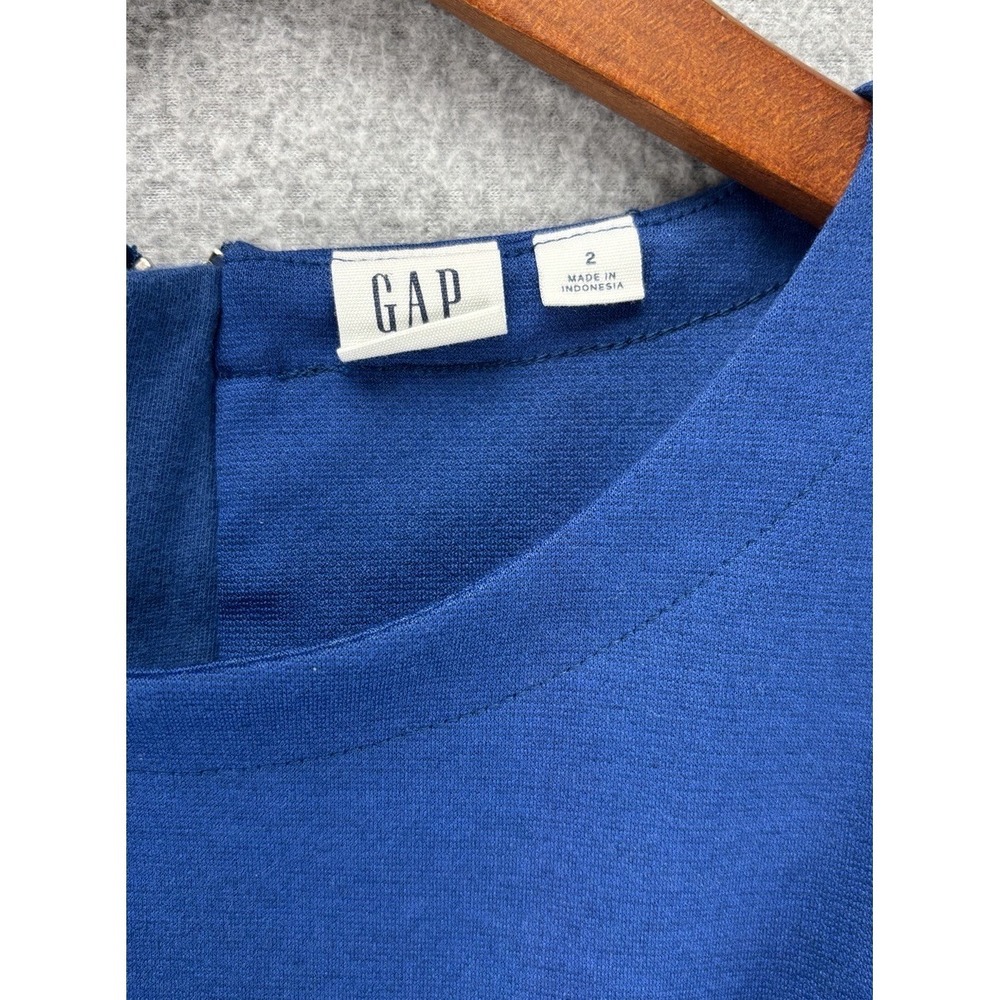 Gap Royal Blue Fit and Flare Ponte Flutter Hem Dress Size 2 Stretch Classic Chic - Picture 2 of 13